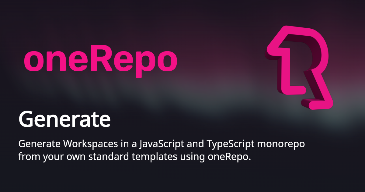 Generate OneRepo Generate onerepo